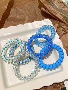 18 piezas, Set de Lazos de Pelo Espirales de Colores Caramelo, Decoración para Equipo de Damas de Honor, Espirales de Pelo, Accesorios para Fiesta de Soltera, Despedida de Soltera, Boda, Navidad - Color Aleatorio Diadema Elástica - Un Accesorio de Pelo de Moda con Patrones y Diseños Interesantes