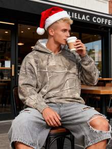 1PCS Light Camo Hoodie For Men, Christmas Gifts, Brown Camo Hoodie, Christmas Sweater, Camo T-Shirt Tee For Men, Graphic Mens Hooded, Maple Leaf Print Oversized Hoodies, Men Unisex Sweatshirt Y2k Hoodies Casual Pullover Sweater With Pocket - 駝色 - 查看 1