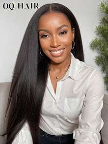 OQ 卷曲直发真人发假发 9x6 透明蕾丝前假发 迷你结真人发假发 预漂白假发 Hair Stuff 180% 16-28 英寸 佩戴方便 无胶假发 预拔毛蕾丝真人发前假发 - SNatural - 查看 2