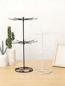 Support à bijoux en fer, porte-clés rotatif, présentoir à bijoux, support à colliers, organisateur de boucles d'oreilles et bracelets, porte-chaussettes - Multicolore - Voir 7