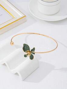 1 件百搭优雅珐琅纹理花卉几何颈链，适合女性日常、派对和休闲装扮 - 紋理琺瑯釉花卉項圈 - 查看 10