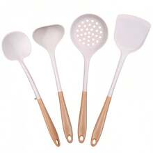 Ceramic Kitchen Utensil Set, Heat-Resistant Non-Stick Pots, Spatulas, Long Handle Cooking Tools, Household Cooking, Stirring, Frying, Serving Essentials