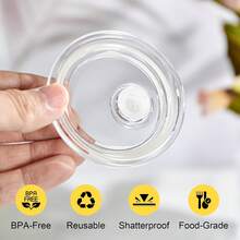 Pcs Acrylic Lids For 16 Oz Glass Cups Plastic Tumbler Replacement Lids Spill Proof Reusable Glass Cup Lid For Beer Can Iced Coffee Cups Drinking Glasses - Multi-Colored - 8 gói pha lê - Xem 4