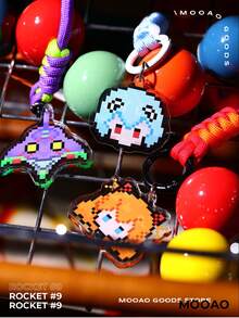 Classic Mecha Anime Series Collectible Merchandise - Asuka/Ayanami/Shinji/Kaworu/ Unit-01 Popular Character Themed Metal Keychain Pendant, Detailed Engraved Badge, Accessory For Backpack, Keyring, Phone Strap, Anime Gifts - Multicolor - View 6