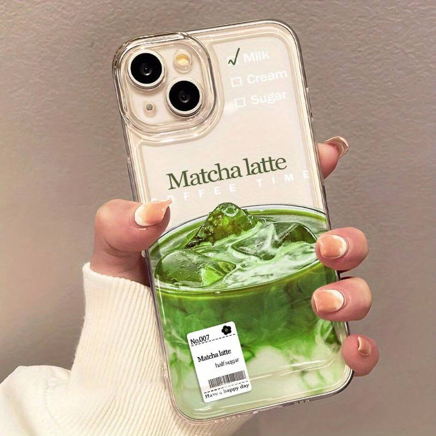 Funda para iPhone 16 Pro Max/16 Plus/15 Pro Max/15 Plus/15 Pro/14 Pro Max/14 Plus/14 Pro/14/13 Pro Max/13 Pro/12 Pro Max/12 Pro/12/11 Pro Max/11/X/XR/XS Max - Diseño Matcha Latte - Resistente a los golpes, cobertura total, transparente, nuevo estilo, simple y a la moda, unisex, regalo único - Colores mixtos 1 - Ver 1
