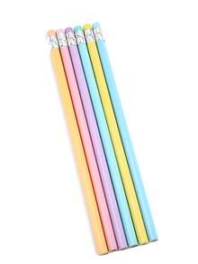 马卡龙三角铅笔头，带橡皮擦，绘画铅笔，学习美术文具，多色混合铅笔。