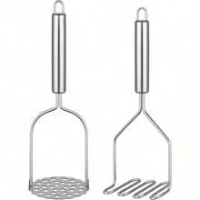 2PCS Mashed Potato Masher - Stainless Steel Potato, Masher Kitchen Tools & Utensils Avocado, Bean, Salad, Vegetables, Fruit, Food, Meat Ground Beef - 預設 - 查看 2