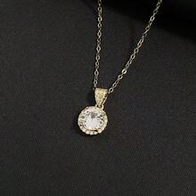 Fashionable Light Luxury Full  Round Pendant Titanium Steel Necklace For Women, Elegant And High-End Clavicle Chain - Multicolor - View 2