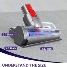 1个Wellmi迷你电动吸尘器刷头，兼容V7、V8、V10、V11、V15型号，快拆式软垫清洁工具，采用耐用塑料和聚酯纤维材质，兼容多种吸尘器配件，无需电池 - 彩色 - 查看 9