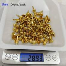 50/100个金属半球形圆形双脚铆钉，用于DIY手工制作皮革工艺包袋手提包底部保护