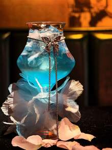 Butterfly Pendant Decor, Floral Decor, Reverse Spout Highball Glass, Party Cocktail Glass, Champagne Glass, Brandy Glass, Juice Glass, Creative Cocktail Glass. Exquisite Personalized Wine Glass Set, Unique Wine Glass. Suitable For Parties, Valentine's Day, Birthdays, Wedding Celebrations. - Multicolor - View 5