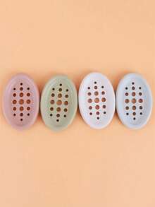 1pc Silicone Soap Dish - Stylish Oval Self-Draining Soap Holder With Multifunctional Storage Rack - Perfect For Bathroom Countertops, Sinks, And Countertops, Ideal For Keeping Soap Bars Within Reach, Durable And Space-Saving Bathroom Accessories