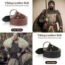 Renaissance Accessories Men Women Viking Medieval Belt Pouch Leather Bracers Viking Costume Men Accessories For Halloween - ColorB - 查看 4