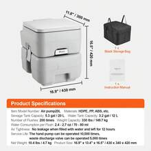 Inodoro portátil para acampar, orinal portátil con bolsa de transporte, tanque de desechos de 5,3 galones y tanque de descarga de 3,2 galones, inodoro de viaje presurizado con botón pulsador, inodoro de viaje a prueba de fugas e inodoro para camping - Gris Claro - Ver 7