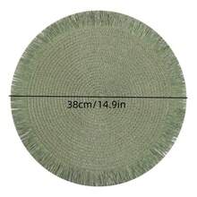 Set 1/4/6 buc. Covorașe țesute naturale, stil boem, potrivite pentru bucătărie, masă, interior/exterior, lavabile, rezistente la căldură, se curăță prin ștergere, ideale pentru camping, sărbători, nunți, petreceri - Multicolor - Vizualizare 12