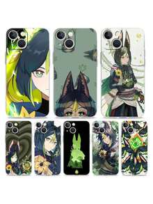 Custodia di lusso compatibile con 15 14 13 12 11 Pro Max X Xs XR 7 8 Plus, custodia per telefono cellulare con paraurti, custodia in TPU trasparente, custodia compatibile con Tighnari - a1 - Visualizzare 3