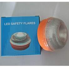 1个LED汽车应急灯，车辆警示灯，户外SOS应急灯，紧急警示灯，交通应急灯，磁吸式安装，应急闪光灯，户外露营应急灯，使用AAA电池（不含），电池更换方便，操作简单，白光和黄光，ABS塑料材质，直径84mm/100mm，3W - 橘色 - 查看 13