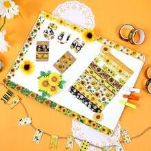 Sunflower Washi Tape Set, 12 Rolls Floral Decorative Tape Yellow Summer Flowers Masking Tape Journaling Supplies, Junk Journal, Scrapbooking, Arts Crafts, Planner, Wrapping - Multicolored - View 4