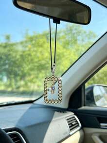 Demon Eye Car Pendant Titanium Steel Square Tag Rearview Mirror Hanging Ornament, Personalized Accessory For Men And Women - Multicolor - View 6