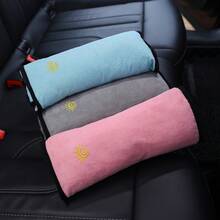 1pc Safety Seat Belt Pillow, Car Belt Plush Breathable Cushion Vehicle Shoulder Protection Best Seller Auto Accessories - Multicolor - View 6