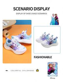1 Pair Disney Princess Shoes For Children, Elsa, Anna, Arendelle Princess Shoes, Suitable For Daily And Holiday Outdoor Wear, Comfortable, Fitting, Non-Slip, Durable, Breathable - Purple - View 7