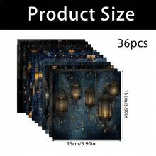24/36PCS Midnight Lantern Scrapbook Paper Pad, 5.9*5.9inch Single Side Heavyweight Scrapbook Supplies For DIY Craft, Bullet Journals,Scrapbooking Creative Material Paper, Journal Supplies - Multicolor - View 12
