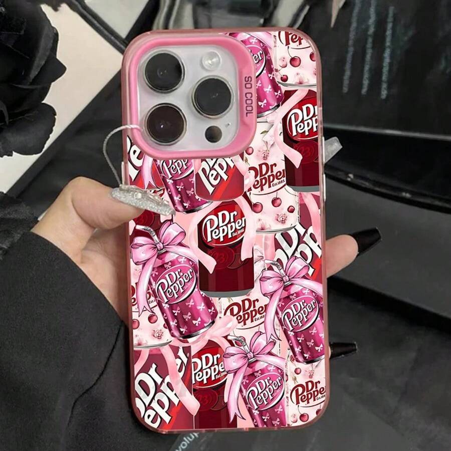Fshion Dr-P-Peppers Drink Phone Case For IPhone 16,15,14,13,12,11,Pro,Max,Plus,Mini,XS,SE Anti Fall Pink Matte Hard Bumper.Christmas Accessories. - z3 - 查看 1