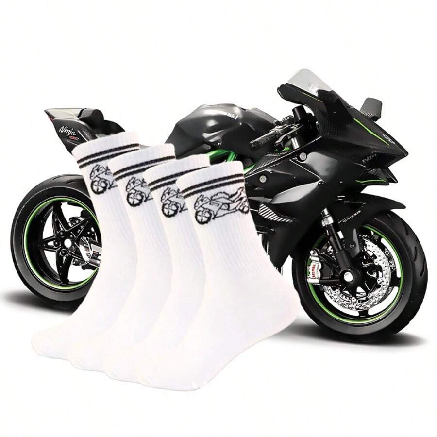 1 Pair High Elasticity Jacquard Socks, Cycling Sports Socks, Casual Versatile Gift Socks