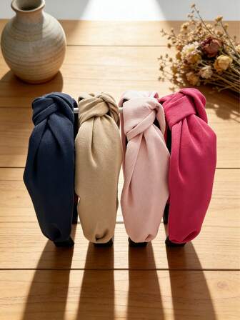 4 piezas de accesorios para el cabello de mujer, aros y diademas en colores de otoño e invierno. Opciones de multicolor y unicolor, versátiles, de moda y hechos de tela de alta calidad, adecuados para uso diario, fiestas, trabajo, escuela y hogar.