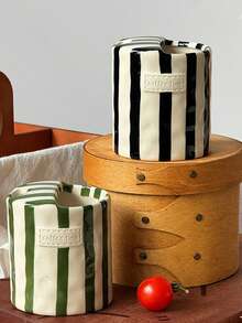 1pc Vertical Striped Ceramic Handled Coffee Mug, Asymmetric Shaped Ceramic Cup, Minimalist European Style, Handmade High Aesthetic Tea Cup, Coffee Mug, Multipurpose, Insulated, Suitable For Home, Restaurant, Cafe, Party And Gift - Multicolor - View 7