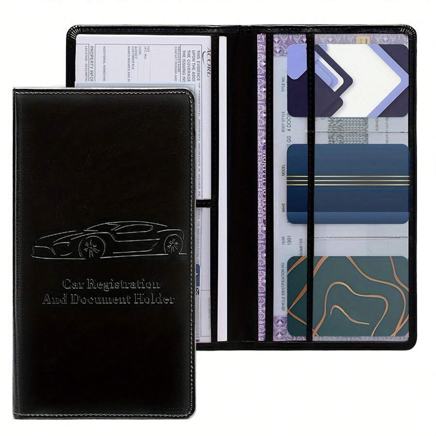 Car Document Package Card Holder, Car Glove Box Storage Bag, Car Document Storage Bag - 粉紅色 - 查看 1