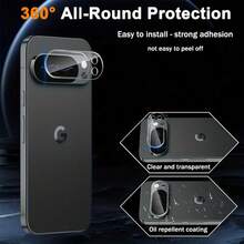 4pcs Set For Google Pixel 10/ Pixel 10 Pro/ Pixel 10 Pro XL/Pixel 10 Pro Fold, 2pcs Screen Tempered Glass Protector + 2pcs Camera Lens Tempered Glass Protector, Bubble-Free Protection, Fashionable Design, Perfect Fit, Durable Glass, High-Quality Protective Film, Phone Screen Protector, Tempered Glass Protector, Phone Accessories, With Unlocking Function, Phone Care Kit, Thin Design, Smartphone Protective Film, Antenna Film Blocking Board Lens Design - Clear - View 8