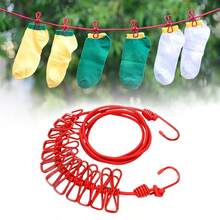 12pcs Clothespins With Elastic Retractable Rope, Suitable For Indoor/Outdoor Drying Of Socks, Underwear, Small Clothes, Windproof Drying, Portable For Camping - Multicolor - View 2