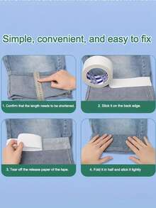 1 Roll 9M Double-Sided Fusible Bias Tape, Strong Washable Hot Melt Adhesive Tape With Double-Sided Backing, Seamless Binding Tape, Suitable For Altering Clothes, Pants, Jeans, Curtains And Various Fabrics - Multicolor - View 4