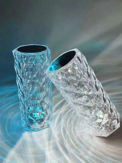 1pc 16 Color Changing Rose Lamp, RGB Rose Diamond Touch Lamp, Bedroom/Living Room/Party Dinner Decor Creative Light, Home Gift 16 Color Changing Night Light With Remote And Touch Control