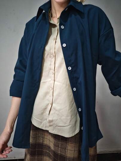 1pc Women's Loose Fit Long Sleeve Shirt, Comfortable And Casual, Suitable For Sports, Exercise, And Outdoor Activities