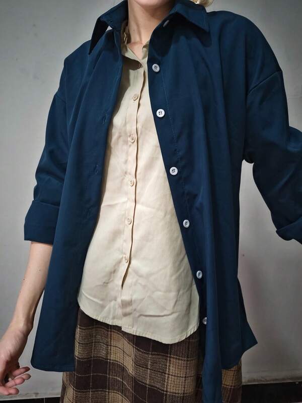 1pc Women's Loose Fit Long Sleeve Shirt, Comfortable And Casual, Suitable For Sports, Exercise, And Outdoor Activities