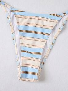 New Women's Beach Vacation Party Date Casual Fashion Striped Bikini Set, Spring/Summer - Multicolor - View 6