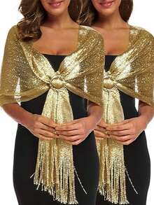 2 chiếc khăn choàng nữ, thích hợp cho váy dạ hội, đám cưới, tiệc tùng. - Nhiều màu - Xem 11