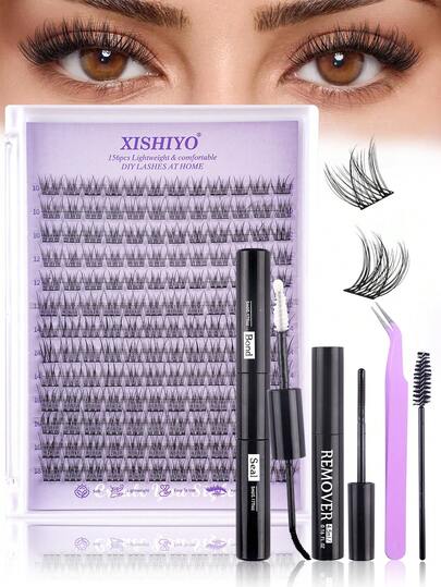 140 piezas Racimos de pestañas de estilo manga C Curl MIX de 8-16 mm, naturales y suaves, pestañas postizas individuales DIY, fáciles de usar, reutilizables, para maquillaje diario. Incluye racimos de pestañas, pestañas individuales, pestañas postizas, pestañas curvadas en D, set de alta capacidad, tutorial de pestañas postizas para principiantes, set de extensión de pestañas DIY gruesas y esponjosas, con adhesivo y sellador, pinzas