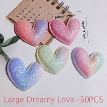 20/50/100pcs Mini Heart & Star Fabric Patches - Assorted Colorful Applique Patches For DIY Clothing Repair, Sewing, Headwear, Hats And Craft Decoration - Versatile, Easy To Use, Multi-Color - Multicolor - View 24