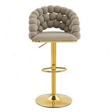 Barstools - Gray + Metal + Velvet + Metal - View 7