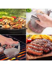 5.5-Inch Stainless Steel Hamburger Patty Press, Non-Stick Smooth Flat Bottom Burger Mold, No Ridges, Bacon Grill, Perfect For Top Grilling