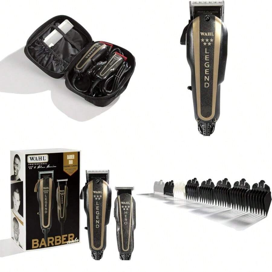 PZW-Wahl Barbero Combo Kit de Afeitado Recortador de Cabello Unisex para Hombres y Mujeres3928 - como en la foto - Ver 1
