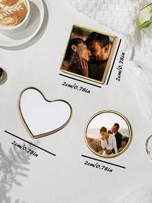Customized Photo Brooch Personalized Memorial Photo Pin Heart Round Square Lapel Pin Jewelry Gift - Multicolor - View 2