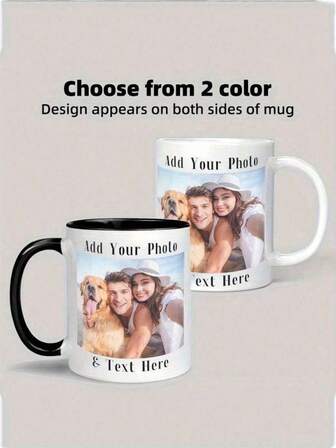 1 st. anpassad mugg - personlig kaffekopp med foto, text och logotyp, lämplig för alla hjärtans dag, Thanksgiving, födelsedag, årsdagspresenter, 283 ml kapacitet, multifunktionell, dekorativ, mögelfri, återanvändbar, lätt att rengöra, söt