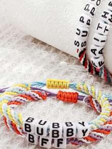 Bộ dụng cụ tự làm vòng tay đính hạt chữ cái, thích hợp để làm vòng tay, vòng cổ, trang sức, quà tặng thủ công cho gia đình, trẻ em, bạn bè, học sinh. - Nhiều màu - Xem 4