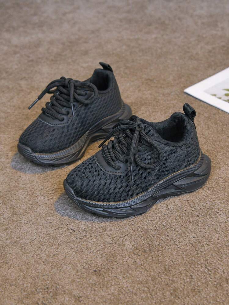 新款儿童运动鞋跑步鞋休闲鞋网面鞋婴幼儿鞋，舒适透气 - 黑色 - 查看 2