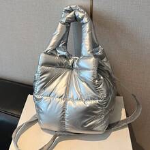 New Cotton Padded Small Handbag For Women, Fashion Minimalist Puffer Bag, Tote Bag, Bucket Bag, Versatile Shoulder Crossbody Bag - Multicolor - View 9