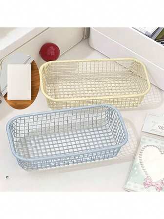 Small Iron Basket, High-Quality Storage Basket, Student Desk Organizer, Office Decor